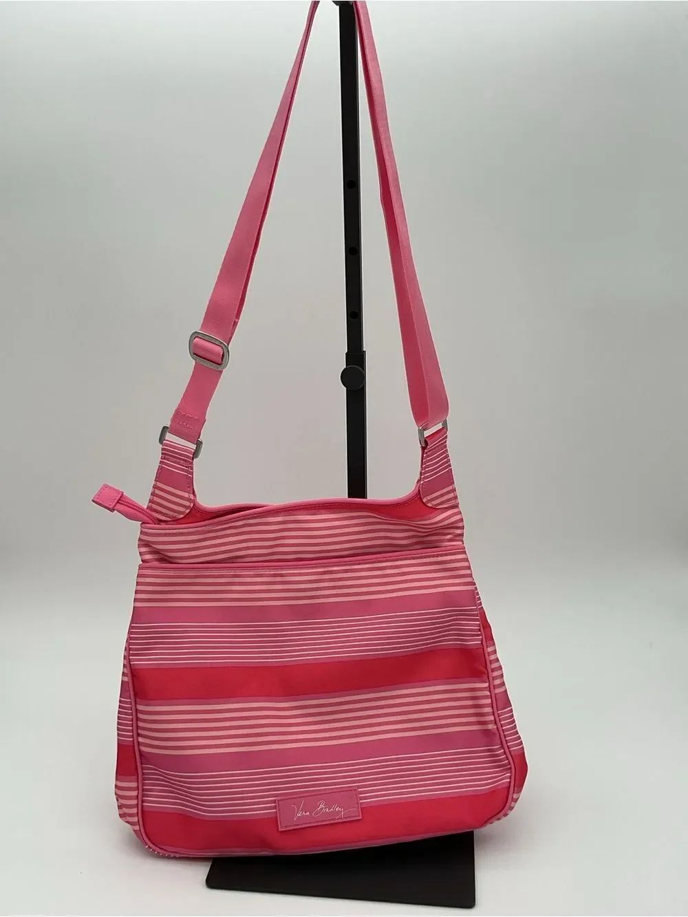 Vera Bradley Lighten Up Slim Pink Striped Crossbody Bag